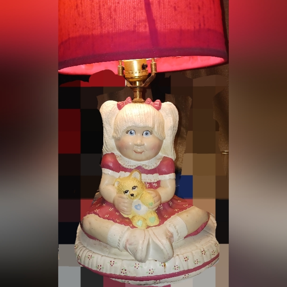 Handmade,handpainted Cabbage Patch Doll Lamp